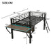 Gaming - Twin Loft Bed With Desk And LED - Black