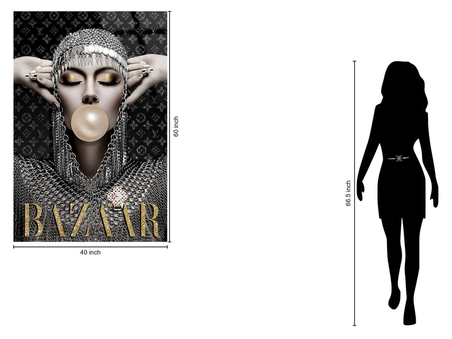 "Glamour Reverie" Tempered Glass With Foil - Metallic