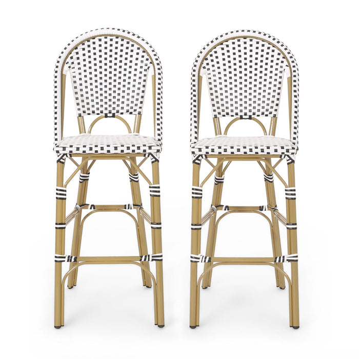 Outdoor Pe Rattan French Barstool Set
