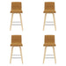 Vienna - 35.5" Swivel Counter Height Square Back Wood Bar Stool With Faux Leather Seat