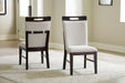 Neymorton - Dining Upholstered Side Chair (Set of 2) - Light Gray / Brown