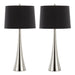 Diana - Contemporary Table Lamp (Set of 2) - Polished Nickel / Black Satin
