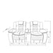 Raize - 10 Power Console Reclining Loveseat With LED And Immersive Sound - Gray