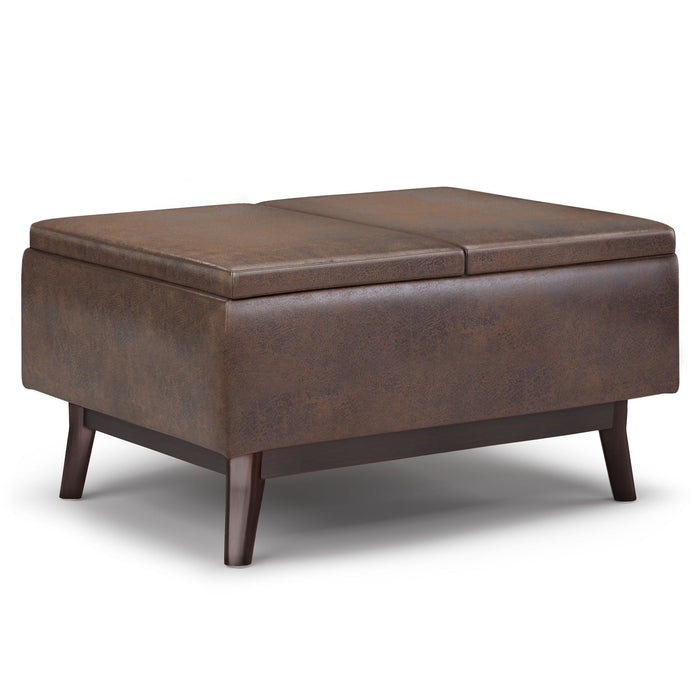 Owen - Tray Top Small Coffee Table Upholstered Storage Ottoman