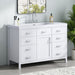47.25" Modern Bathroom Vanity With Sink, Soft Close Single Door & 6 Drawers - White