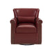 Swivel Accent Chair With Rolled Arm, Sewn Pillow Back, Nailhead Trim For Living Room