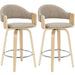 Daxton - Swivel Counter Height Round Back Wood Bar Stool With Faux Leather Seat