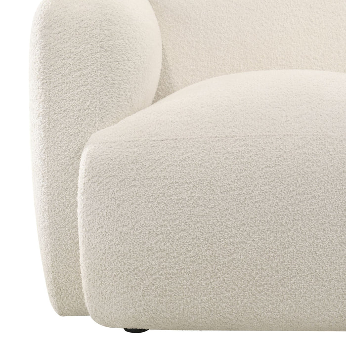 Sierra - Boucle Fabric Accent Chair With Rounded Arms - Ivory