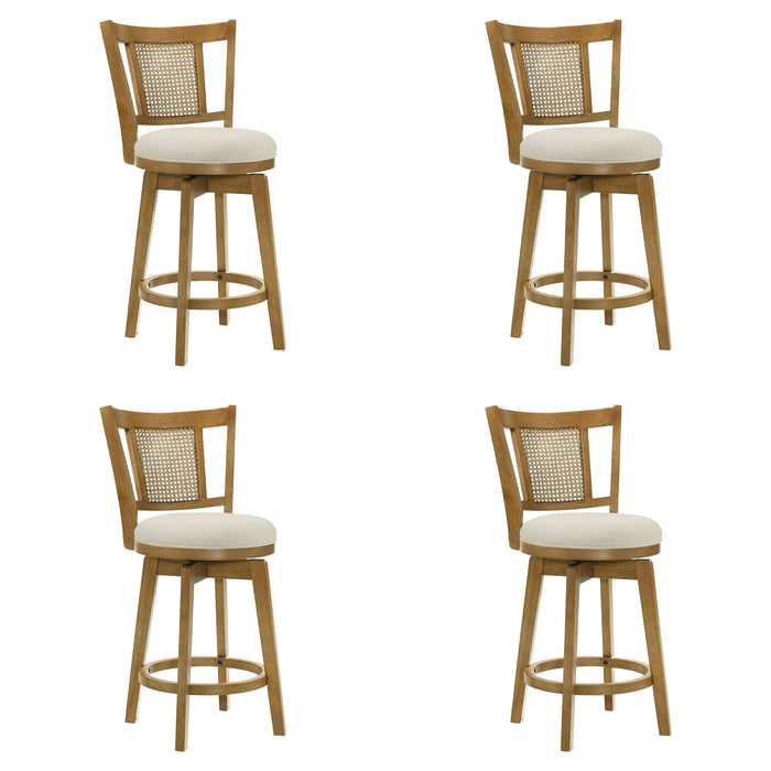 Isla - 30" Amber Glow Bar Height Rubberwood Swivel Barstool