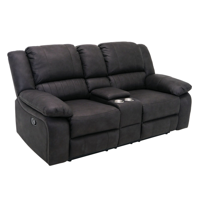 Reclining Console Loveseat - Black