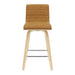 Vienna - 35.5" Swivel Counter Height Square Back Wood Bar Stool With Faux Leather Seat