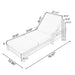 Chaise Lounge With 3 Fold Cushion Set, 3 Position Adjustable Backrest