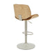 Brock - Adjustable Swivel Curved Back Wood Bar Stool With Faux Leather Seat