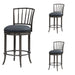 Vince - Commercial Grade Steel Frame Faux Leather Upholstered Swivel Counter Height Barstool