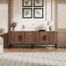 4 Door TV Cabinet, 2 Storage Spaces, Adjustable Shelves