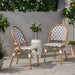Chic French Bistro Chair With Durable Rattan And Aluminum Frame