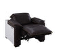 Misezon - Power Motion Recliner - Dark Top Grain Brown Leather & Aluminum