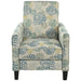 Upholstered Push Back Recliner Chair For Living Room - Blue