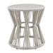 Breeze - Powder Coated Metal Round Outdoor Side Table With Sintered Stone Table Top - Cream