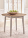 Harperfeld - Round Dining Room Drop Leaf Table - Natural / Gray