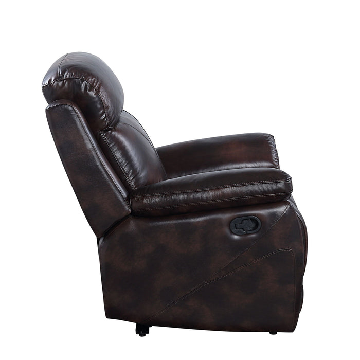 Perfiel - Motion Sofa - Two Tone Dark Brown Top Grain Leather