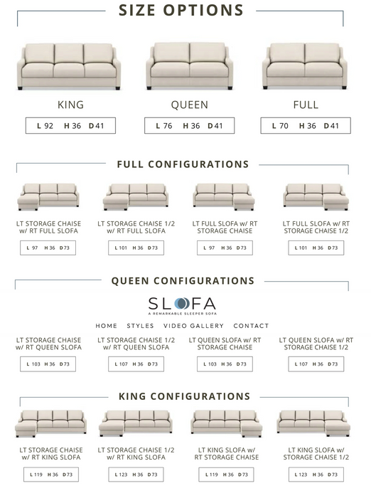 Omnia Leather Cozy sectional sleeper configurations with storage chaise options