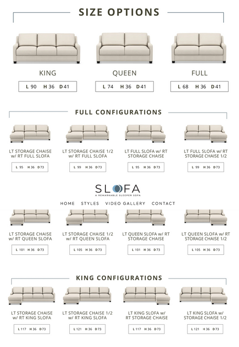 Retreat SLOFA custom sleeper sofa available in premium fabric and leather