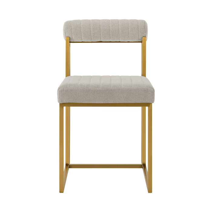 Anastasia - Dining Chair (Set of 2) - Brushed Gold / Taupe