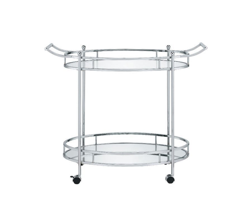 Jinx - Serving Cart - Clear Glass & Chrome