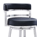 Titana - Swivel Faux Leather And Brushed Stainless Steel Bar Stool