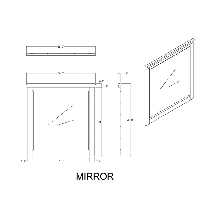 Augusta - Mirror With Sleek Frame, Large Scale Mirror For Dresser - Beige Brown