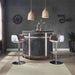Rahma - Bar Table - Antique Ebony Top Grain Leather & Aluminum
