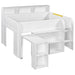 Loft Bed With Built-In Desk, LED Lighting, And Multiple Storage Shelves