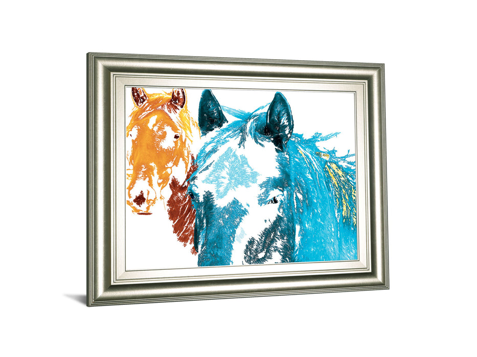 It's Cool To Be Blue By Marvin Pelkey - Framed Print Wall Art - Light Blue