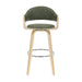 Daxton - Swivel Bar Height Round Back Wood Bar Stool With Faux Leather Seat