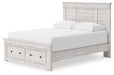 Makidern - Panel Storage Bed With Under Bed Storage Unit And Storage Footboard