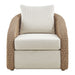 Pavilion - Rattan And Metal Outdoor Lounge Chair With Cushions - Boucle White / Natural