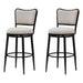 Baxter - Steel Frame Fabric Upholstered Swivel Bar Height Barstool