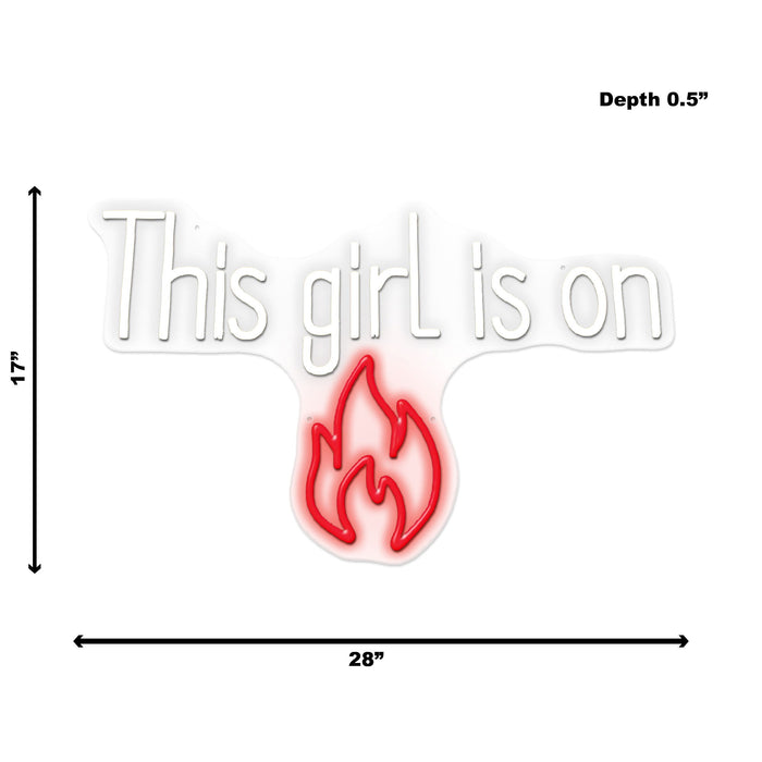 Neon This Girl Is On Fire - White