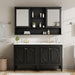 Double Sink Bathroom Vanity Set With Wall Mount Mirror Cabinet