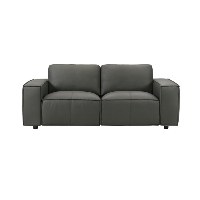 Clayton - Leather Loveseat With Track Arms