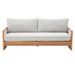 Modern 3 Seater Sofa With Wood Armrests