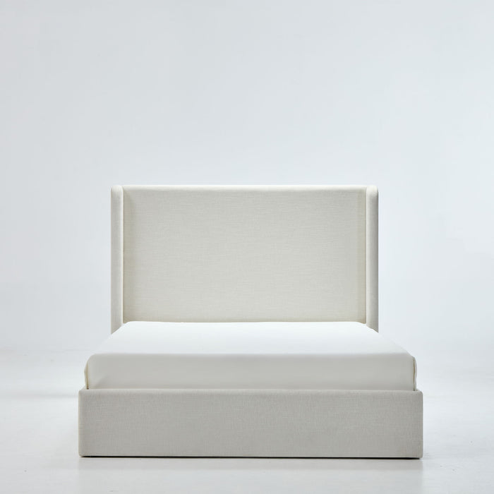 Carmen - California King Size Upholstered Wingback Bed - Ivory