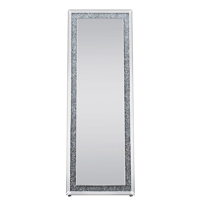 Noralie - 63" X 22" Floor Mirror - Mirrored & Faux Diamonds