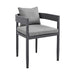 Menorca - Outdoor Patio Dining Chairs In Aluminum With Gray Cushions - (Set Of 2)