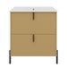 Fluted Bathroom Vanity With Ceramic Sink, Freestanding Design