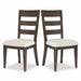 Upholstered Dining Chair With Ladder Back Design (Set of 2)