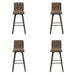 Vienna - 39.5" Swivel Bar Height Square Back Wood Bar Stool With Faux Leather Seat