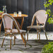 Outdoor Rattan And Aluminum French Bistro Chairs (Set of 2) Bamboo Print - Rust Red / White