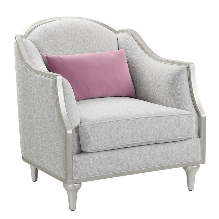 Kasa - Chair With Pillow - Beige Linen & Champagne